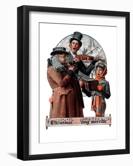 "Christmas Trio" or "Sing Merrille", December 8,1923-Norman Rockwell-Framed Giclee Print