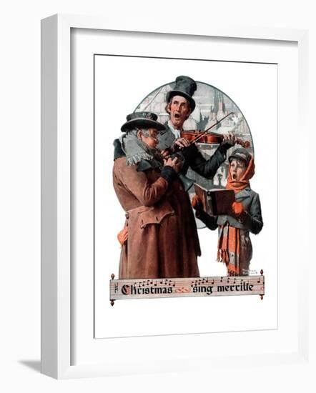 "Christmas Trio" or "Sing Merrille", December 8,1923-Norman Rockwell-Framed Giclee Print