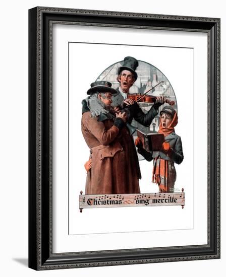 "Christmas Trio" or "Sing Merrille", December 8,1923-Norman Rockwell-Framed Giclee Print