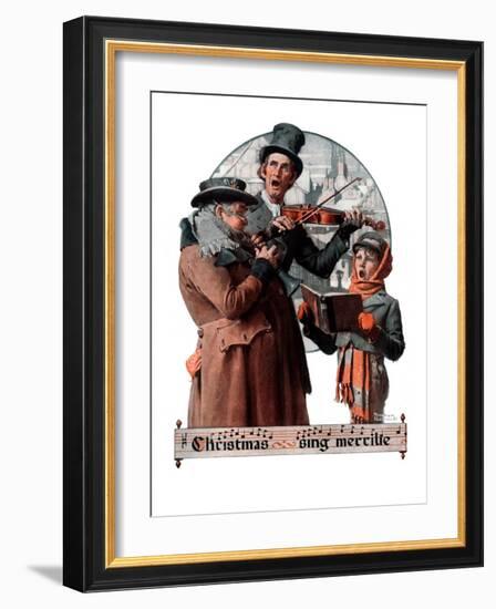 "Christmas Trio" or "Sing Merrille", December 8,1923-Norman Rockwell-Framed Giclee Print