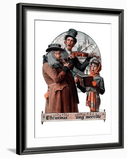 "Christmas Trio" or "Sing Merrille", December 8,1923-Norman Rockwell-Framed Giclee Print