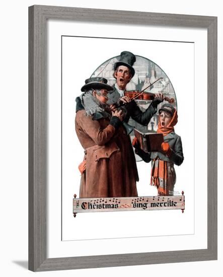 "Christmas Trio" or "Sing Merrille", December 8,1923-Norman Rockwell-Framed Giclee Print