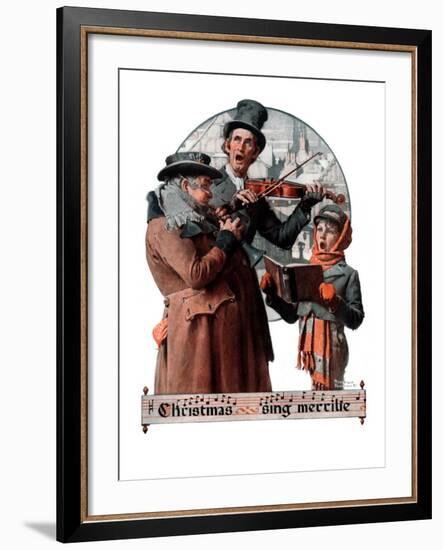 "Christmas Trio" or "Sing Merrille", December 8,1923-Norman Rockwell-Framed Giclee Print