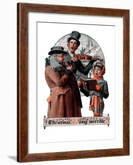 "Christmas Trio" or "Sing Merrille", December 8,1923-Norman Rockwell-Framed Giclee Print