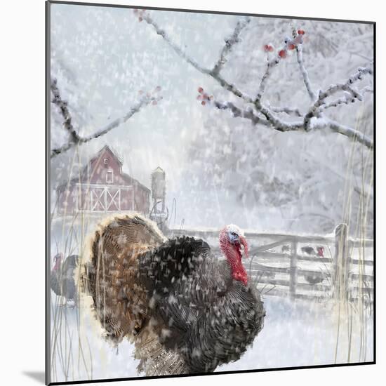 Christmas turkey-Clare Davis London-Mounted Giclee Print