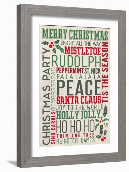 Christmas Typography-Lantern Press-Framed Art Print
