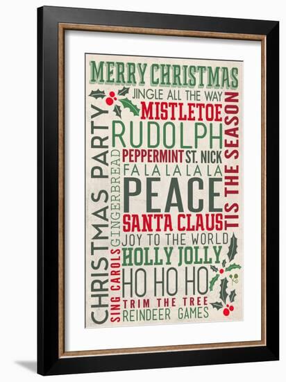 Christmas Typography-Lantern Press-Framed Art Print