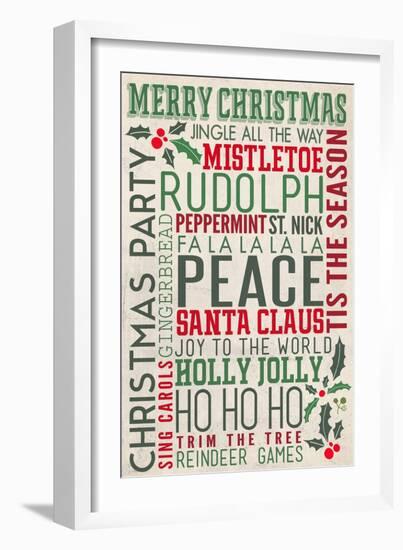 Christmas Typography-Lantern Press-Framed Art Print