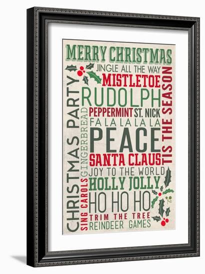 Christmas Typography-Lantern Press-Framed Art Print