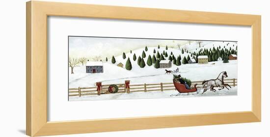 Christmas Valley Sleigh-David Carter Brown-Framed Art Print