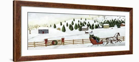 Christmas Valley Sleigh-David Carter Brown-Framed Art Print