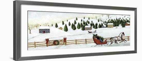 Christmas Valley Sleigh-David Carter Brown-Framed Art Print