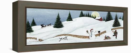 Christmas Valley Snowman-David Carter Brown-Framed Stretched Canvas