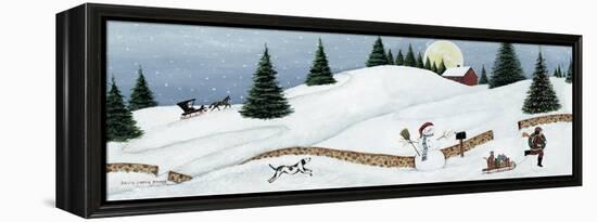 Christmas Valley Snowman-David Carter Brown-Framed Stretched Canvas