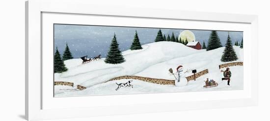 Christmas Valley Snowman-David Carter Brown-Framed Art Print