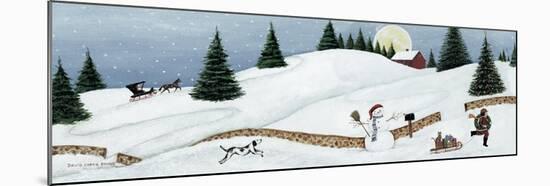 Christmas Valley Snowman-David Carter Brown-Mounted Art Print