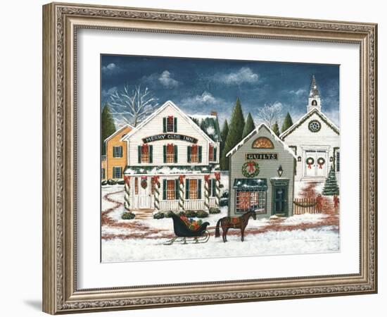 Christmas Village I Dark Crop-David Carter Brown-Framed Art Print