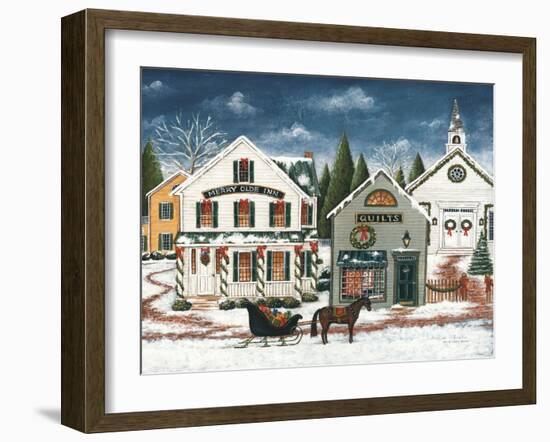 Christmas Village I Dark Crop-David Carter Brown-Framed Art Print