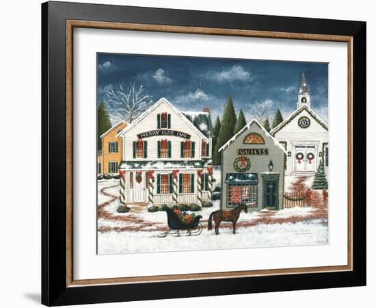 Christmas Village I Dark Crop-David Carter Brown-Framed Art Print