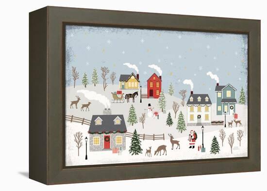 Christmas Village II Day-Laura Marshall-Framed Stretched Canvas