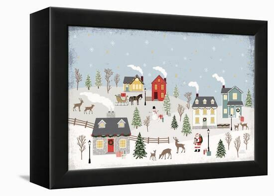 Christmas Village II Day-Laura Marshall-Framed Stretched Canvas