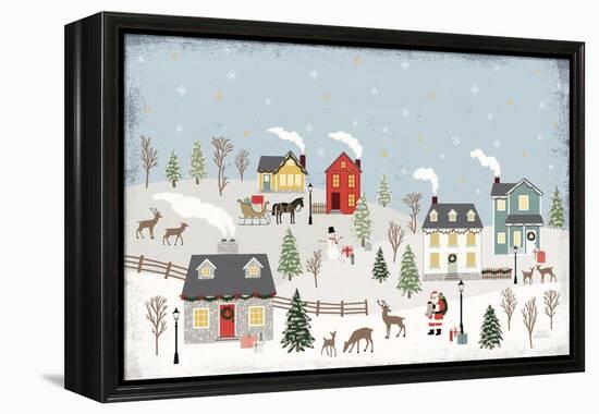 Christmas Village II Day-Laura Marshall-Framed Stretched Canvas