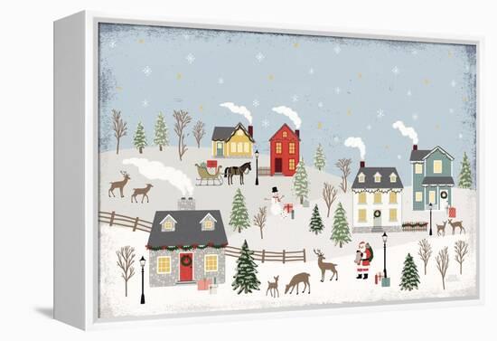 Christmas Village II Day-Laura Marshall-Framed Stretched Canvas