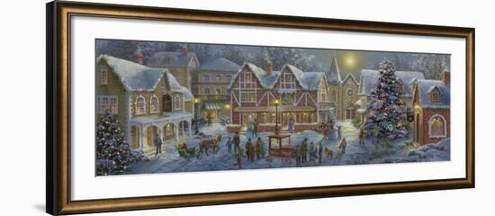 Christmas Village Panoramic-Nicky Boehme-Framed Giclee Print