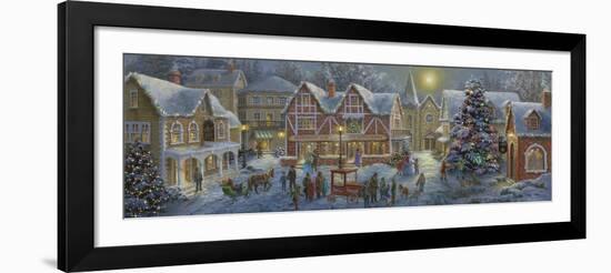 Christmas Village Panoramic-Nicky Boehme-Framed Giclee Print