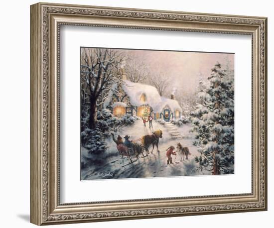 Christmas Visit-Nicky Boehme-Framed Giclee Print