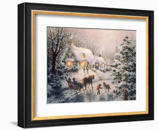 Christmas Visit-Nicky Boehme-Framed Giclee Print