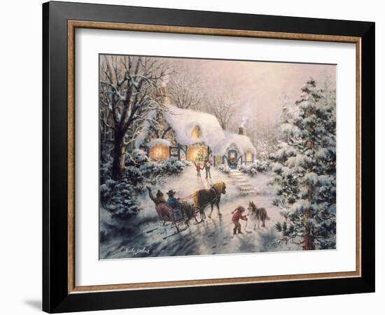 Christmas Visit-Nicky Boehme-Framed Giclee Print