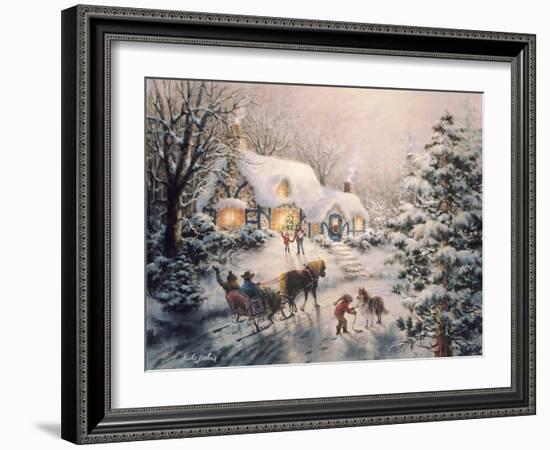 Christmas Visit-Nicky Boehme-Framed Giclee Print