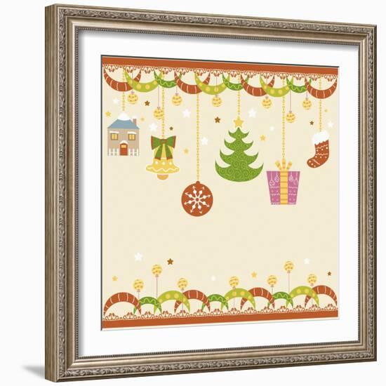 Christmas with Decorations-null-Framed Giclee Print