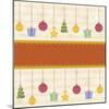 Christmas with Orange Line and Decorations-null-Mounted Giclee Print