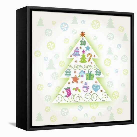 Christmas with Tree and Decorations-null-Framed Premier Image Canvas