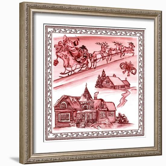 Christmas Wonderland Toile I-Melissa Wang-Framed Art Print