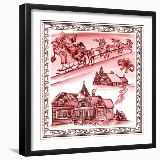 Christmas Wonderland Toile I-Melissa Wang-Framed Art Print