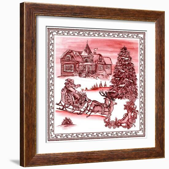 Christmas Wonderland Toile IV-Melissa Wang-Framed Art Print