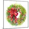 Christmas Wreath with Red Bow, 2016 (Watercolor)-John Keeling-Mounted Giclee Print