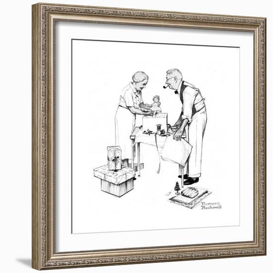 Christmas-Norman Rockwell-Framed Premium Giclee Print