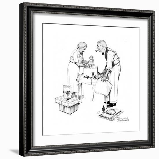 Christmas-Norman Rockwell-Framed Premium Giclee Print