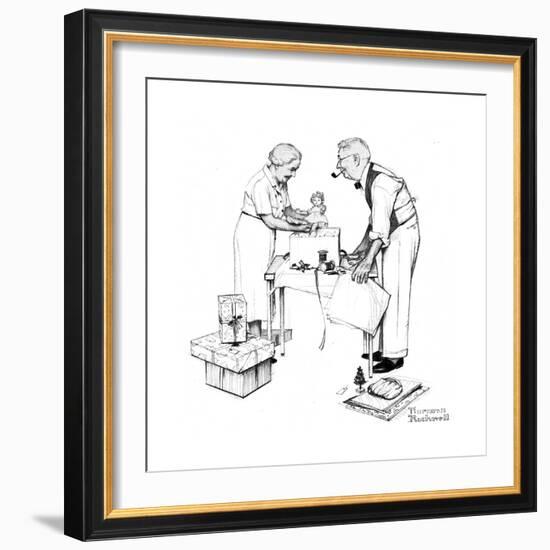 Christmas-Norman Rockwell-Framed Premium Giclee Print