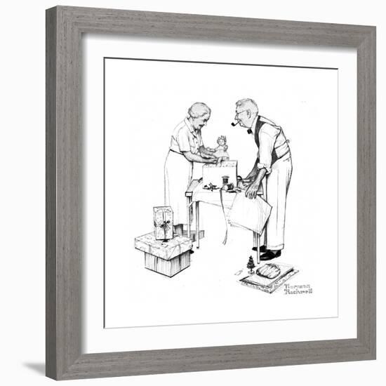 Christmas-Norman Rockwell-Framed Giclee Print