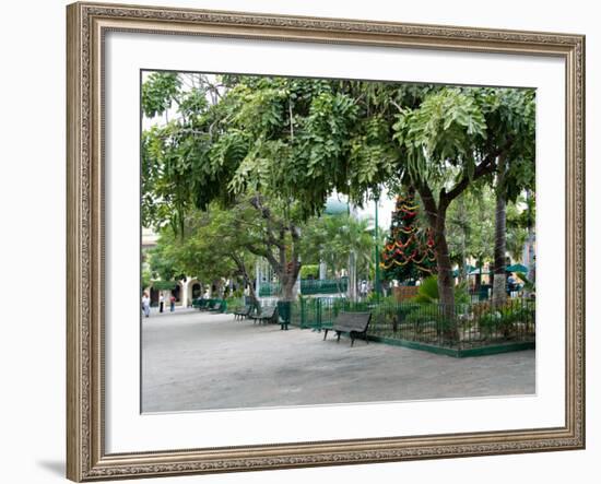 Christmastime at The Plazuela Machado in the Historic Center, Mazatlan, Mexico-Charles Sleicher-Framed Photographic Print