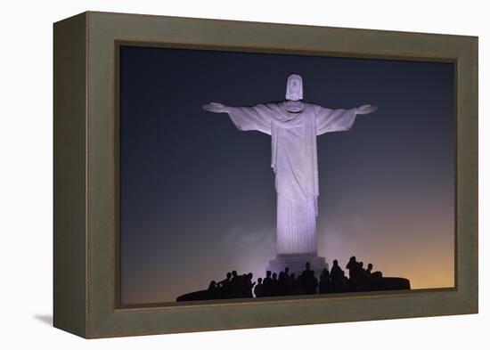 Christo Statue on Corcovado, Rio De Janeiro, Brazil, South America-Christian Heeb-Framed Premier Image Canvas