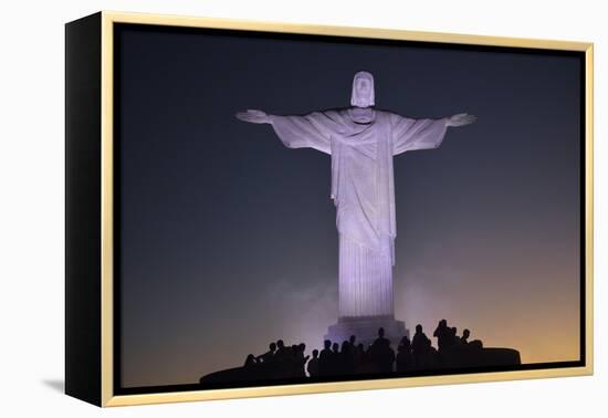 Christo Statue on Corcovado, Rio De Janeiro, Brazil, South America-Christian Heeb-Framed Premier Image Canvas