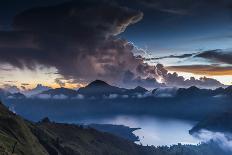 Scenery in the Gunung Rinjani, the Crater Lake, Clouds, Stormy Atmosphere, Flash-Christoph Mohr-Photographic Print