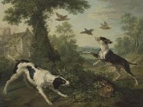 Paysage avec des chevreuils et un renard attaquant un faisan-Christophe Huet-Giclee Print