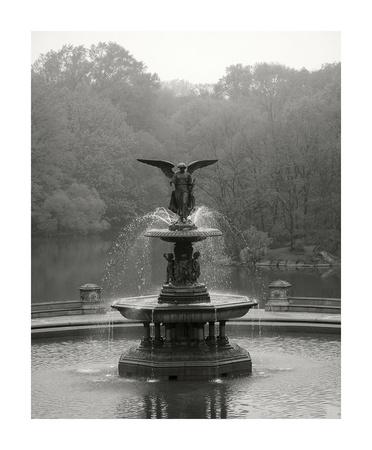 Vintage photograph of Bethesda Fountain, Central Park, New York City  Solid-Faced Canvas Print